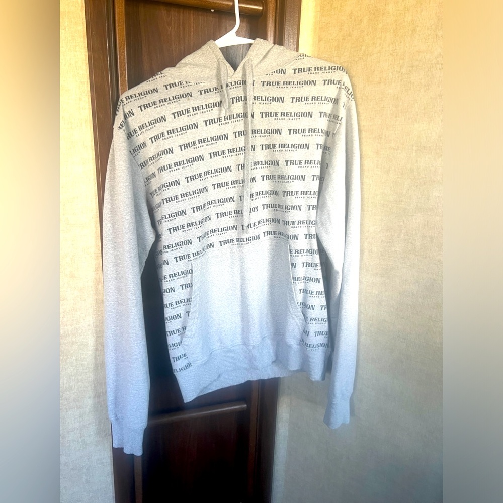 True Religion Grey‎ Pullover Hoodie Sweatshirt Medium